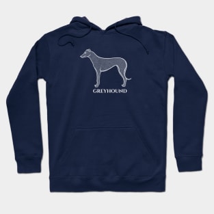 Greyhound with Name - greyhound lovers dog design gift on blue Hoodie